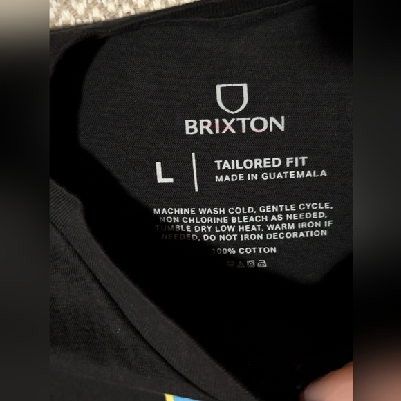 Brixton Black Cotton T-Shirt - Picture 4 of 6